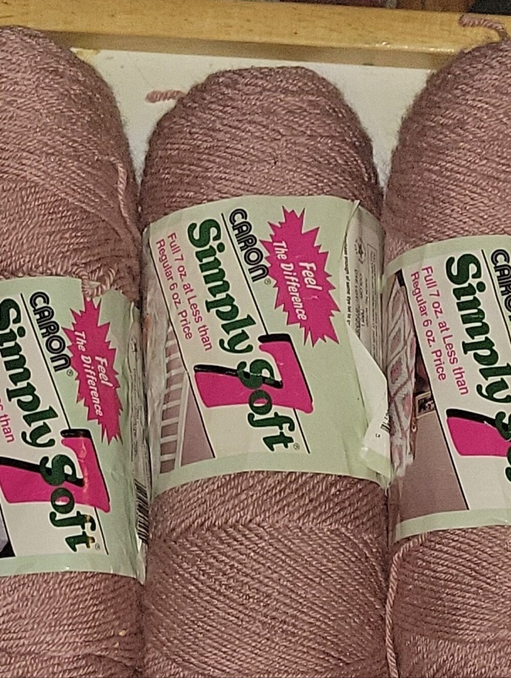 Carbon Simply Soft Yarn - Dusty Pink Skeins Lot Of 5
